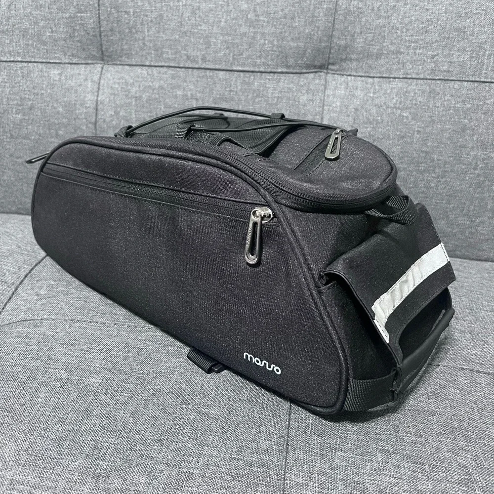 Masiso Panier Bike Bag Black Rear Multi Function Rear Mount Cargo Mount 7 Pocket
